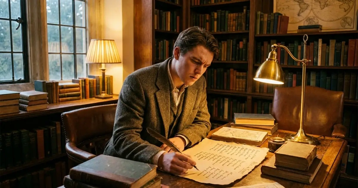 A man carefully auditing name lists to avoid awkward initials red flags
