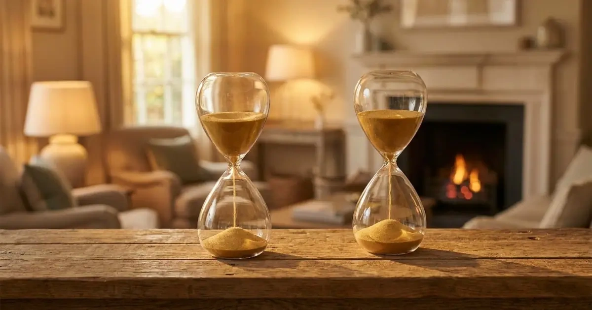 Two sand timers representing structured double baby middle name ideas.