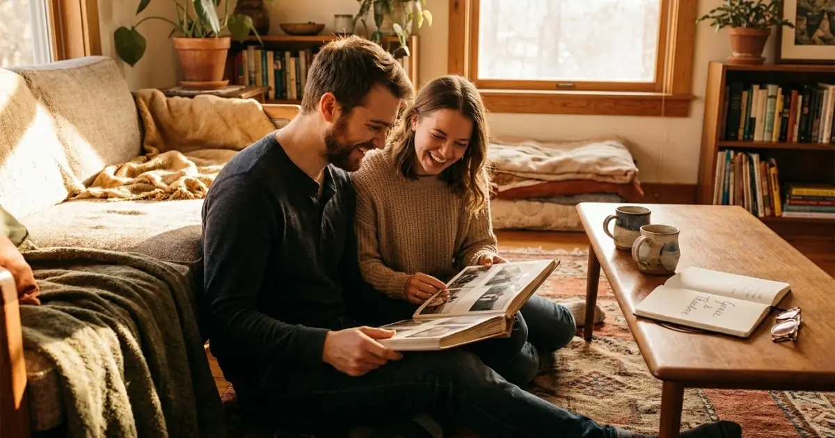 A warm family scene demonstrating complementary sibling sets for baby names by meaning