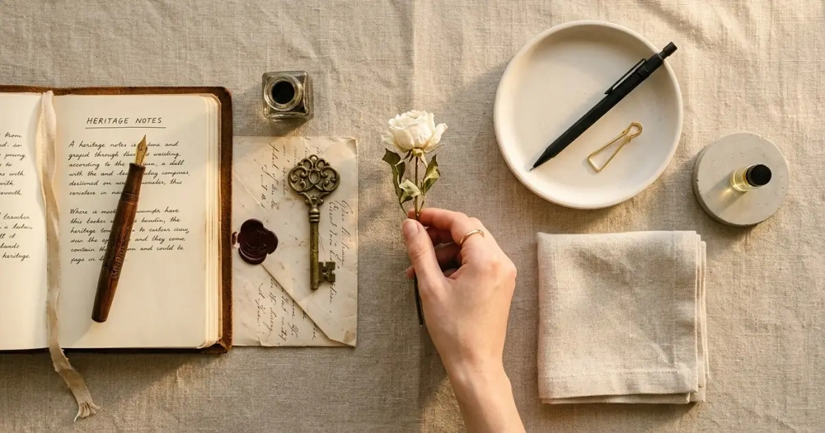 A beautifully balanced lifestyle flat-lay comparing different aesthetic family naming styles