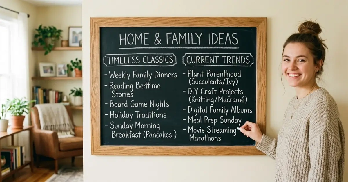 A cozy chalkboard infographic comparing timeless and trendy biblical names