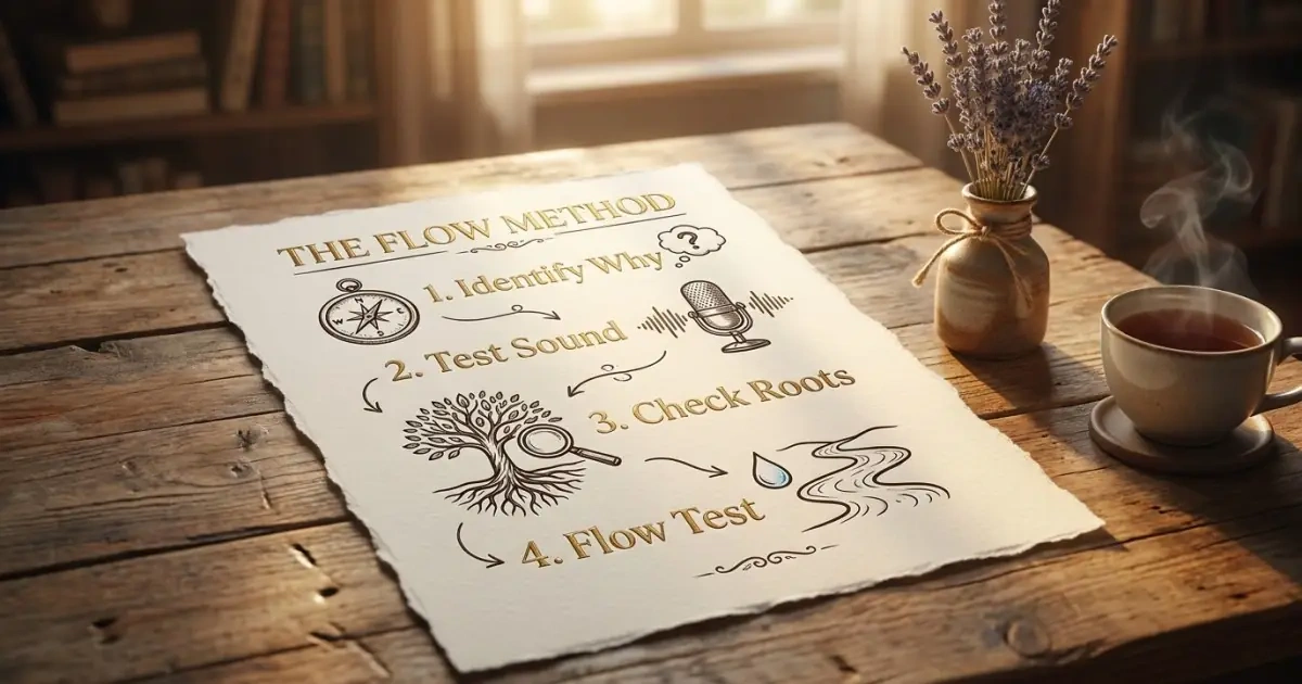 An artistic, hand-drawn checklist infographic for choosing rare baby names.