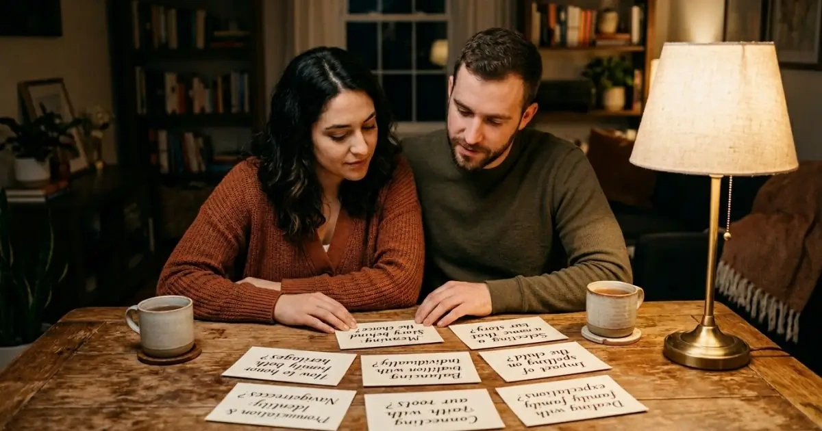 Young parents having an intimate discussion about common questions regarding global Spanish baby names