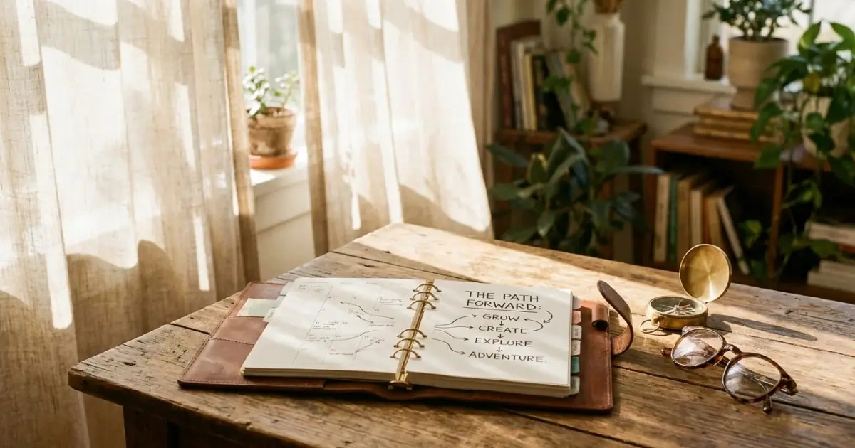 An open planner with a compass, guiding next steps when determining how to check nickname potential.