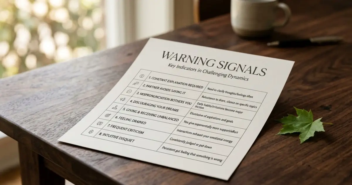 A matte document infographic listing warning signs that a name is better admired than lived.