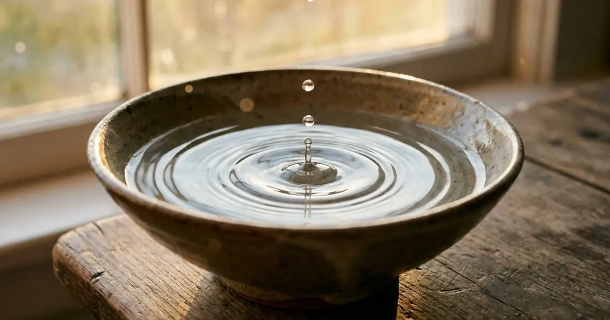 Water ripples in a ceramic bowl representing sound flow when learning how to choose a middle name.