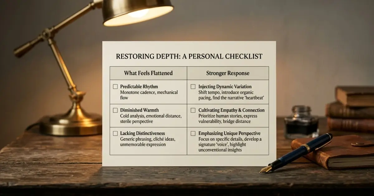 A refined checklist infographic showing how to fix a Spanish name that feels too generic