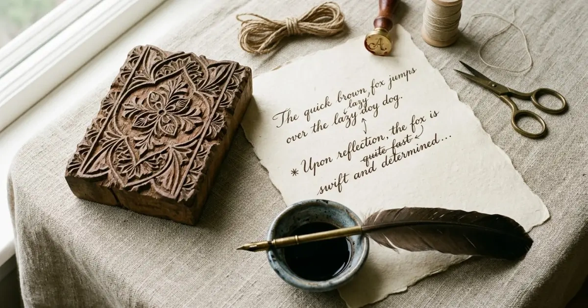 Handwritten corrections on fine parchment paper representing spelling and pronunciation checks