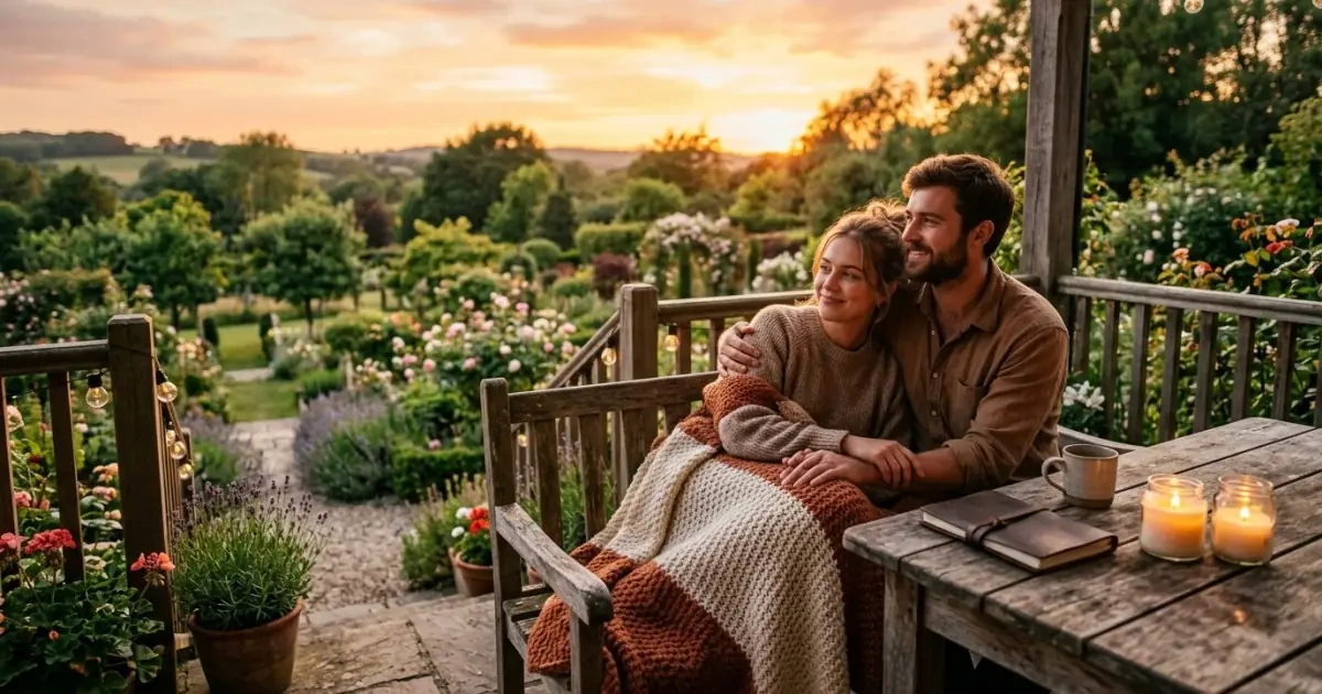 A happy couple experiencing total confidence and peace with their final decision