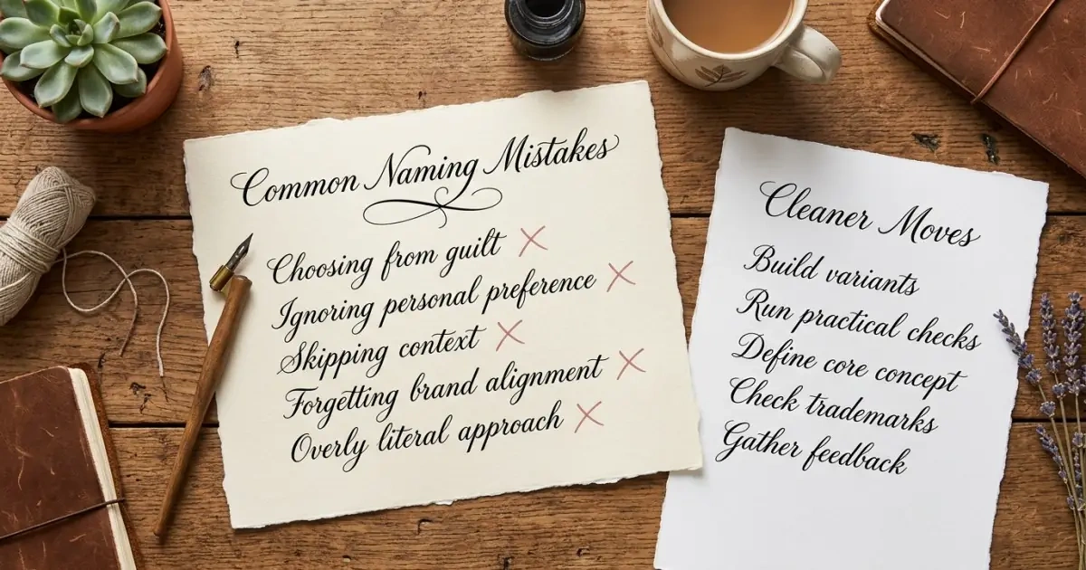 An infographic note outlining common mistakes to avoid in family heritage baby naming
