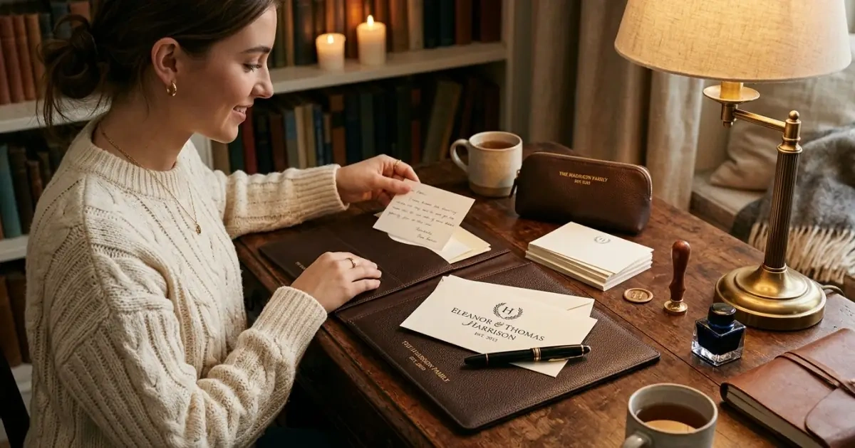 Premium stationery displaying a beautifully matched first name and surname combination.