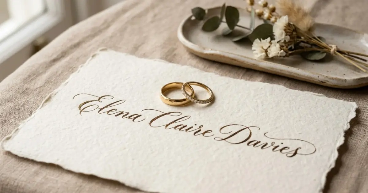 An elegant close-up of a full name combining a strong first name with a family surname