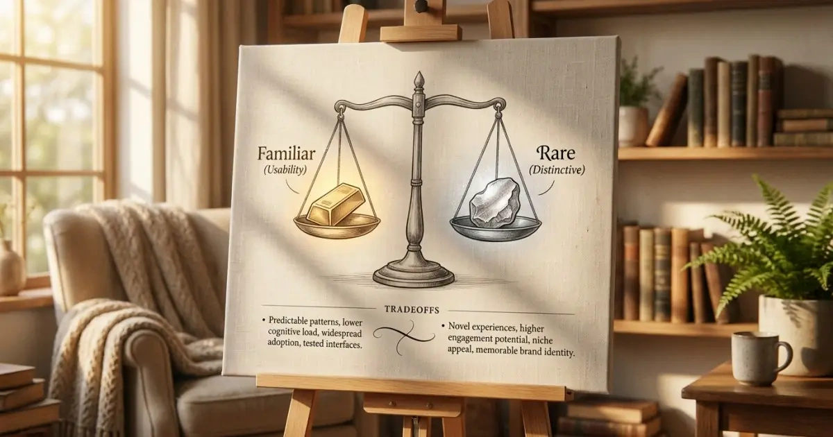 A creative scale infographic showing the tradeoffs between popular and rare meaningful baby names