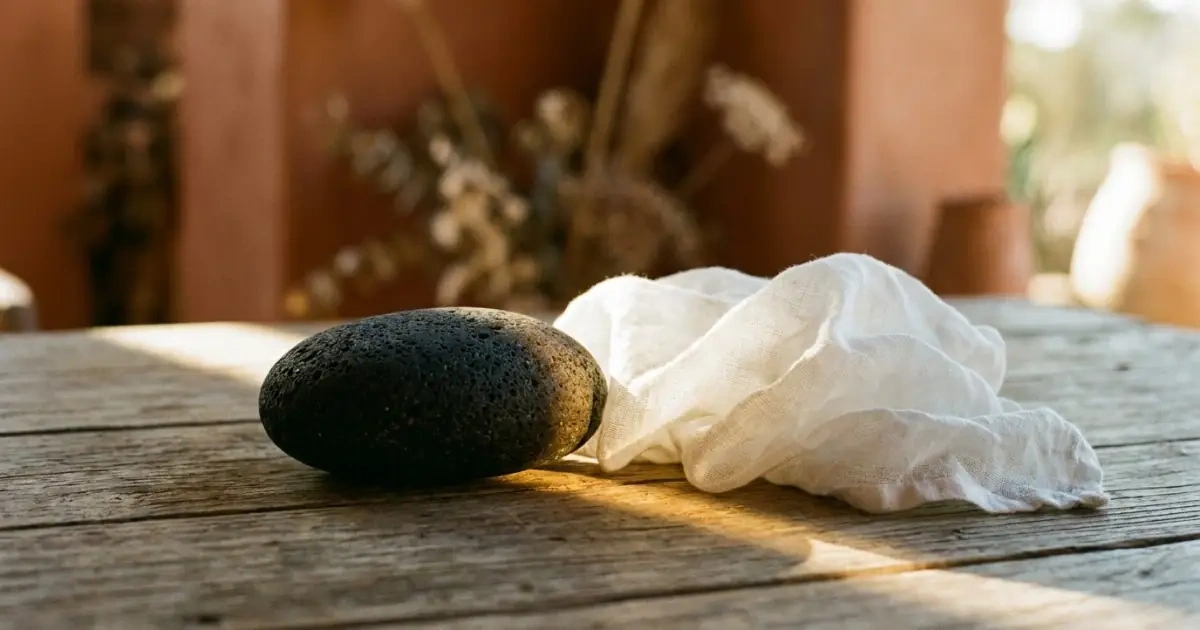 A stone and soft cloth illustrating balanced contrast in meaningful middle names.