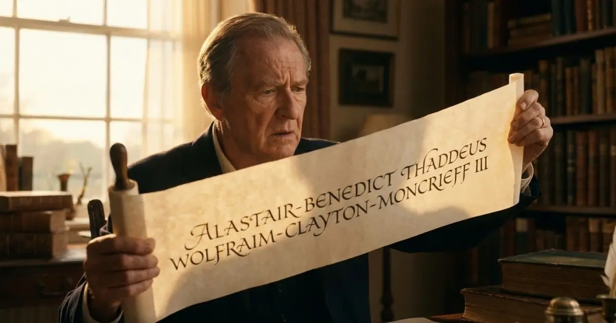 Reflecting on whether a middle name makes a full name too heavy.