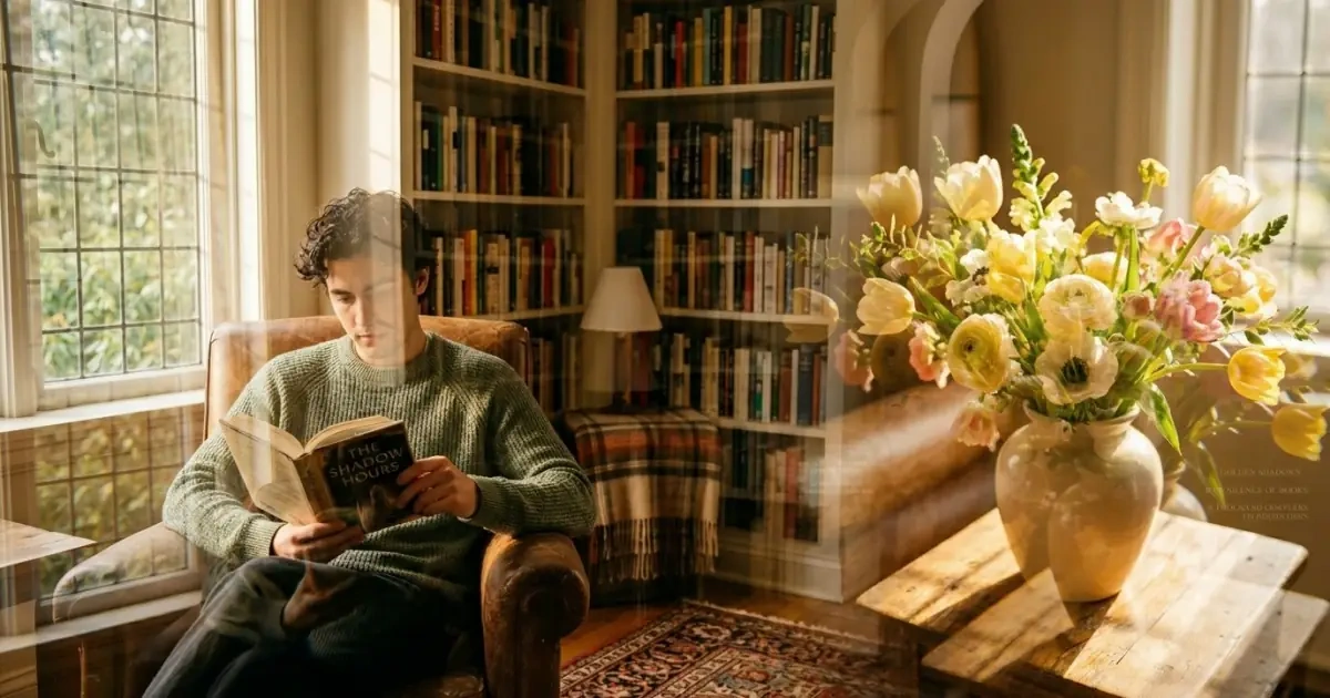 A warm, multifaceted home library scene reflecting diverse modern biblical styles
