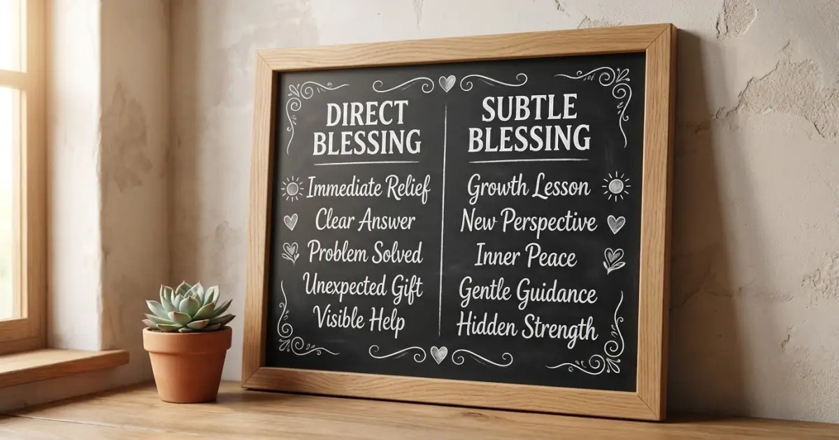 A cozy chalkboard infographic comparing direct and subtle baby names meaning miracle or blessing