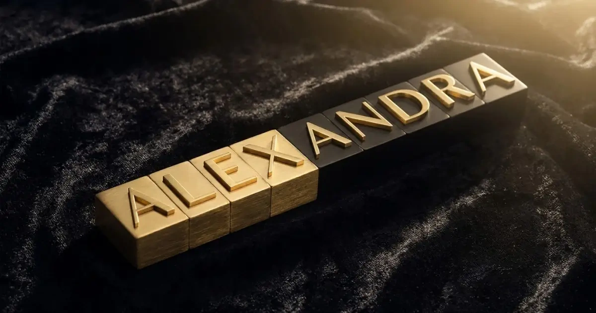 Gold letter blocks shifting to show how some formal names invite nicknames more strongly.