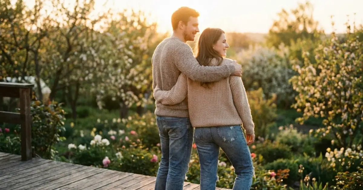 A relaxed couple enjoying a sunset, showing when nickname potential baby names are not a dealbreaker.