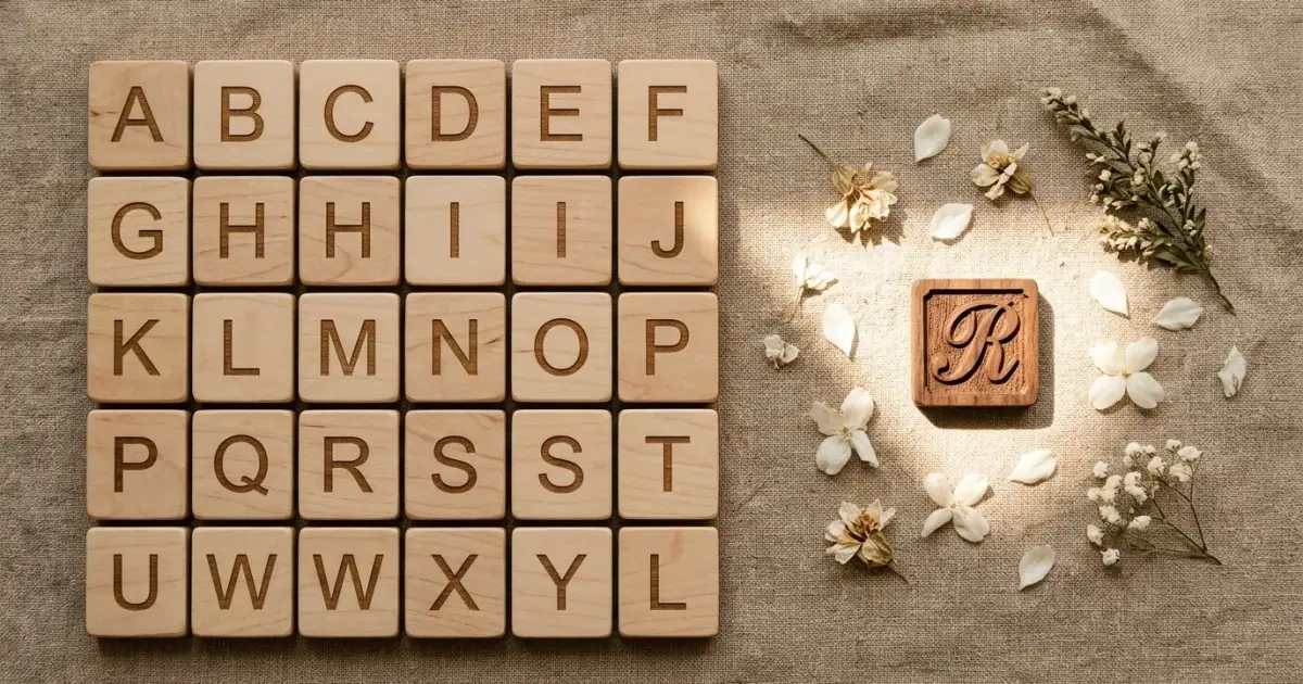 A collection of wooden letter tiles demonstrating the balance between popular and rare names