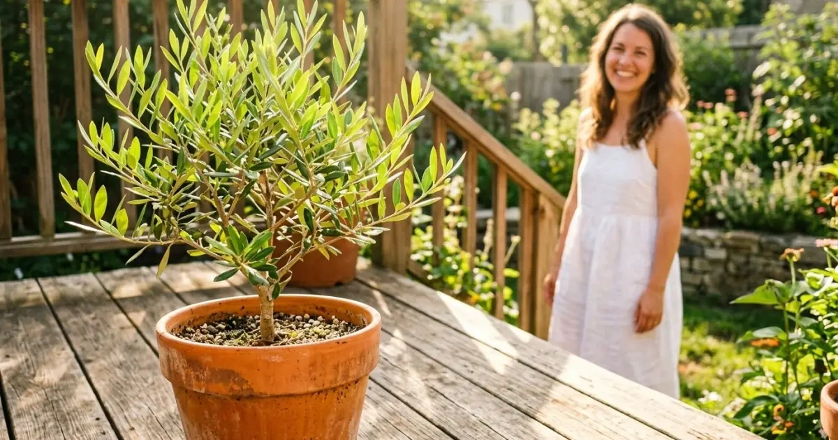 A thriving young olive tree in the sun symbolizing a strong name choice