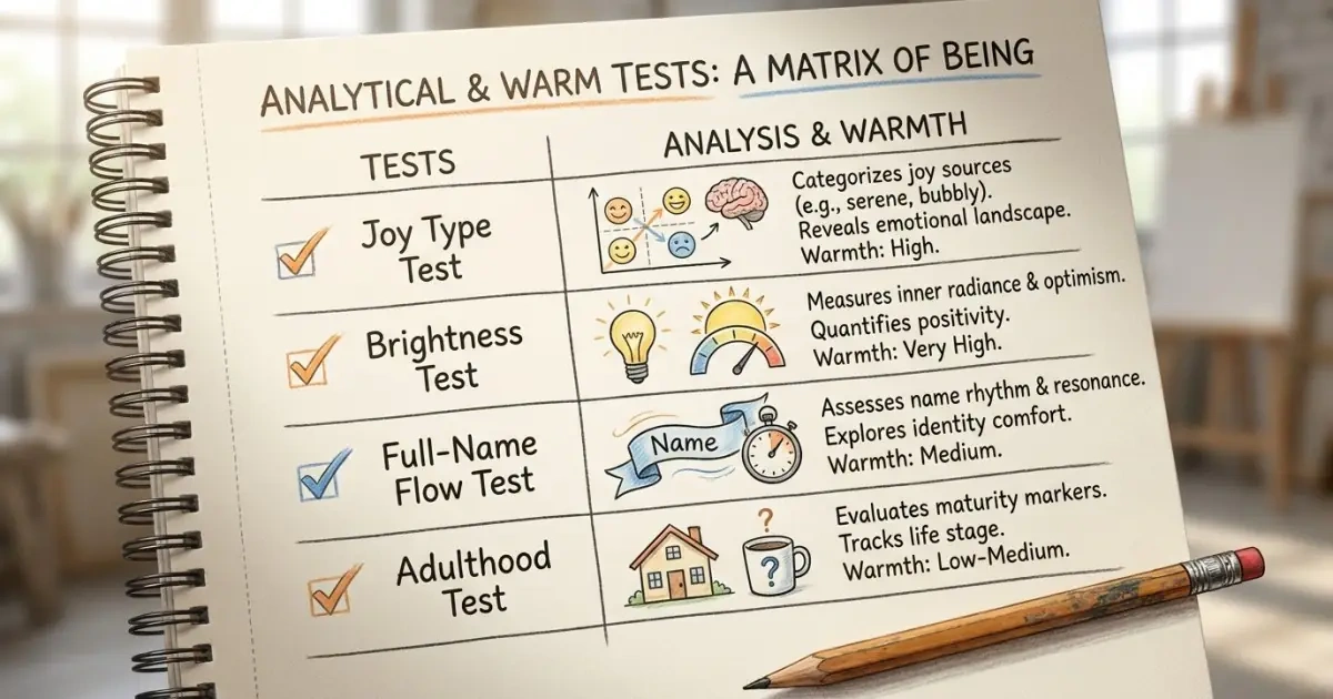 An artist pad infographic mapping out practical real-life tests for name selection.