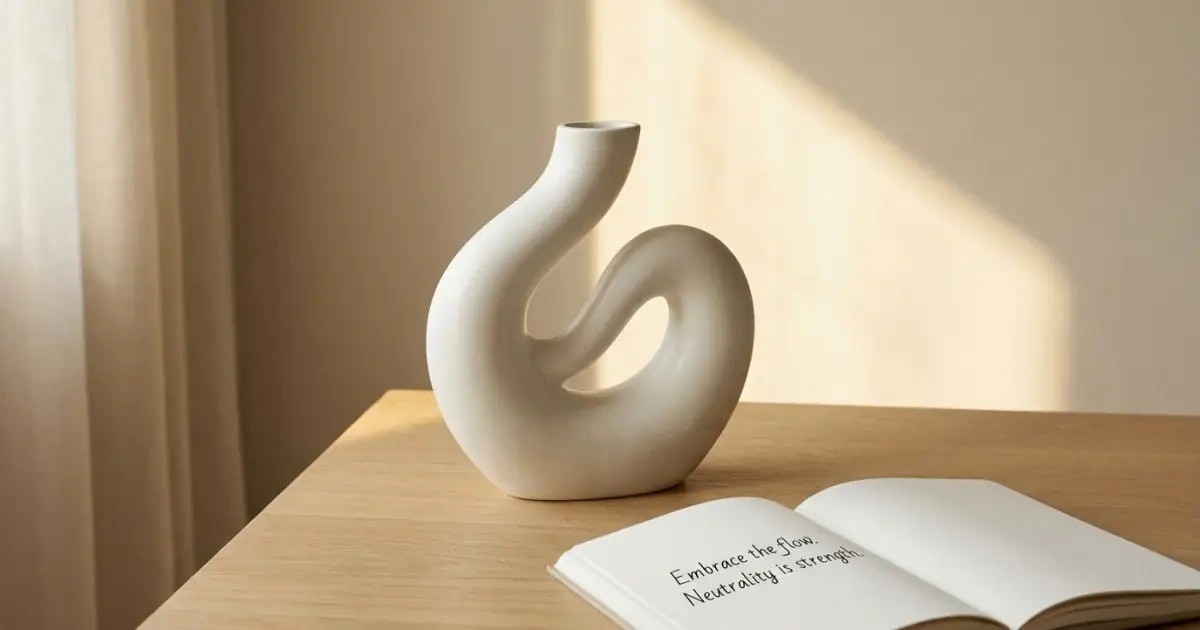 An abstract fluid ceramic sculpture representing gender-neutral baby names online and offline.