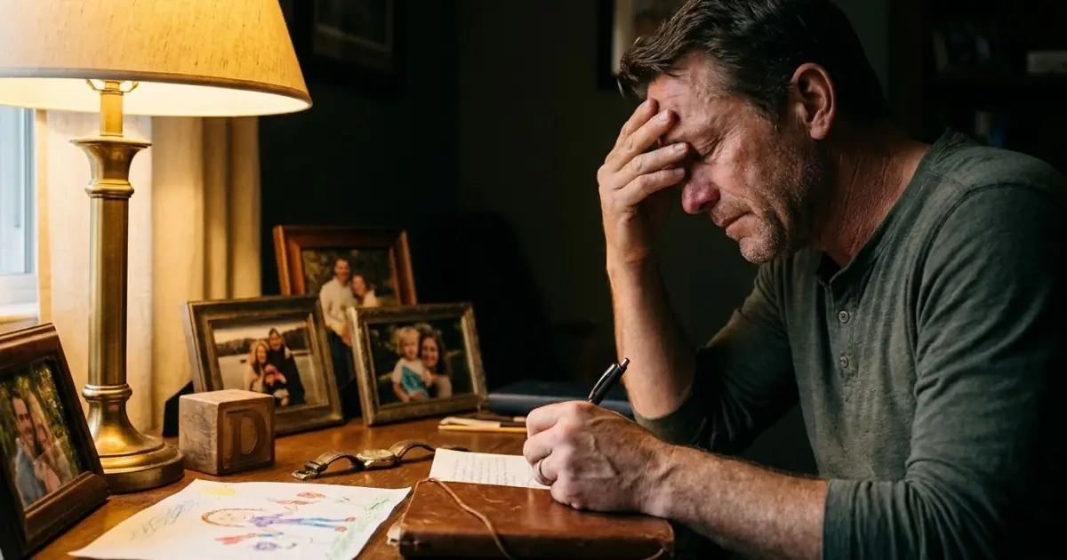 A father writing a letter explaining how to choose names with strong cultural roots to his child.
