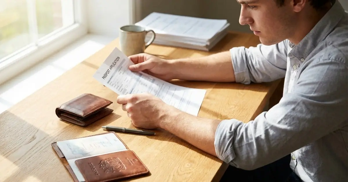 A father preparing documents to verify how to keep a cultural spelling legally