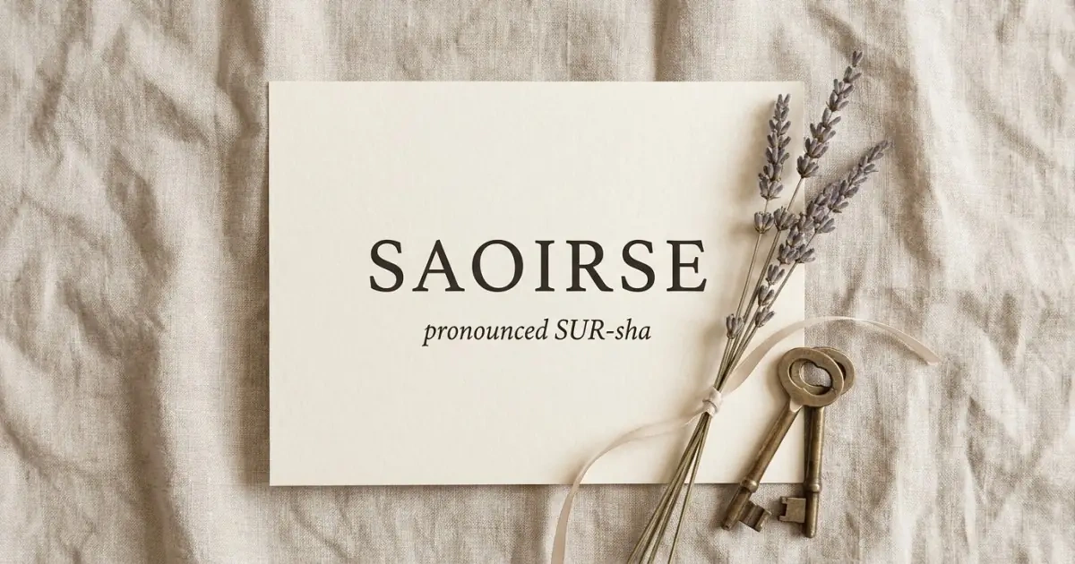 A beautiful announcement card showing how keeping original name spelling works with a pronunciation guide