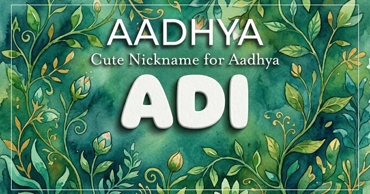 Cute nickname for Aadhya: Adi