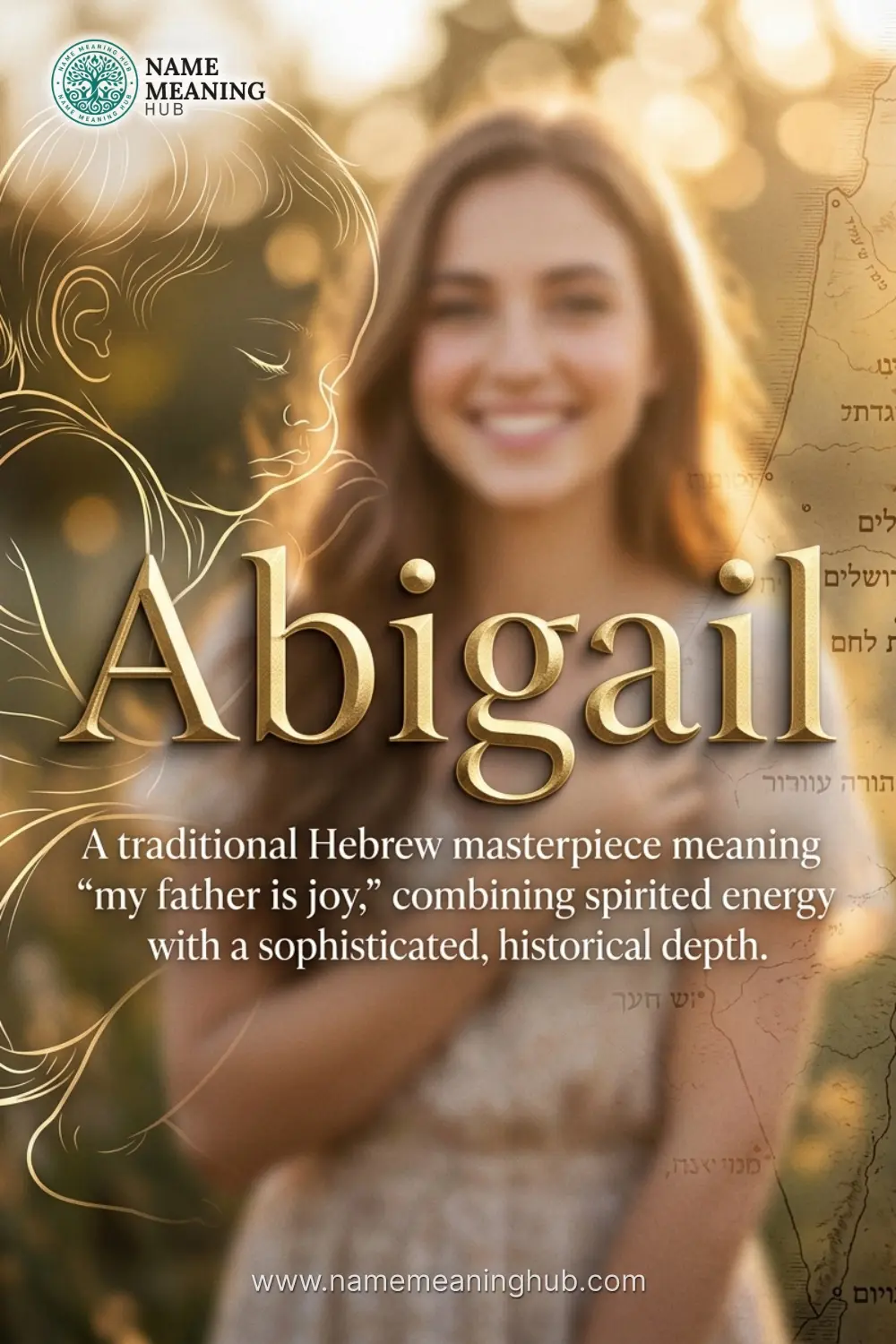 Meaning of the name Abigail: A traditional Hebrew masterpiece meaning "my father is joy," combining spirited energy with a sophisticated, historical depth.