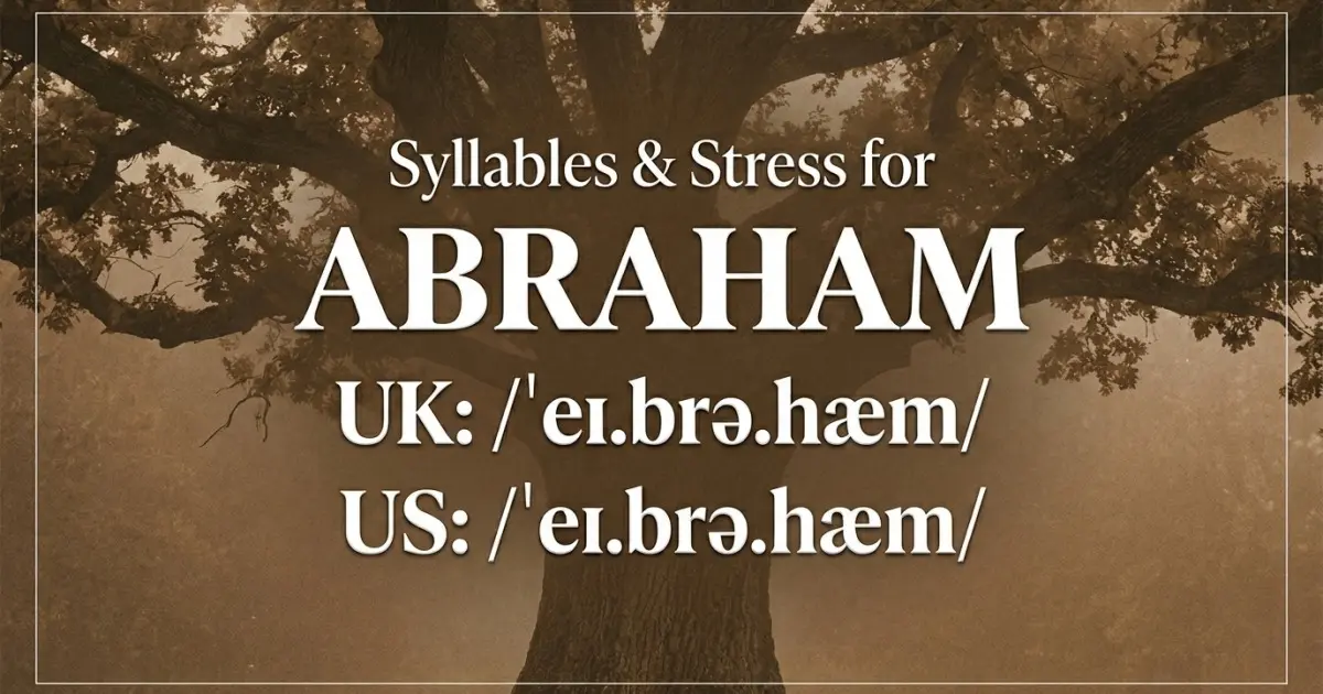 Abraham syllables, stress, and UK and US pronunciation