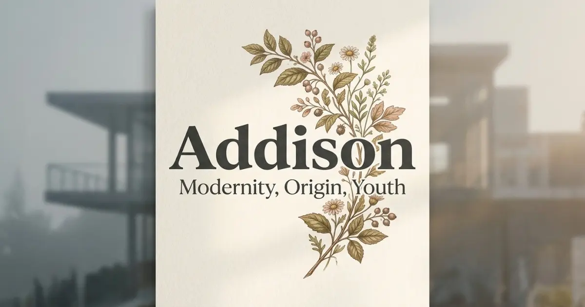 Addison meaning themes: modernity, origin, youth