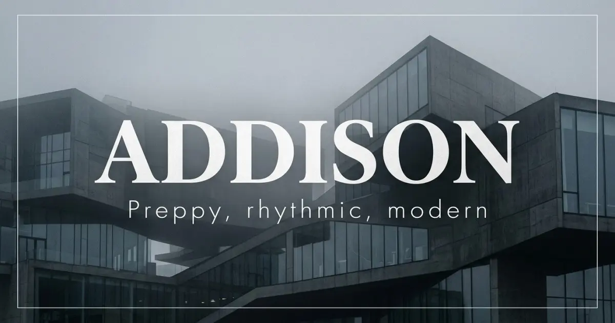 Addison name vibe: Preppy, rhythmic, modern