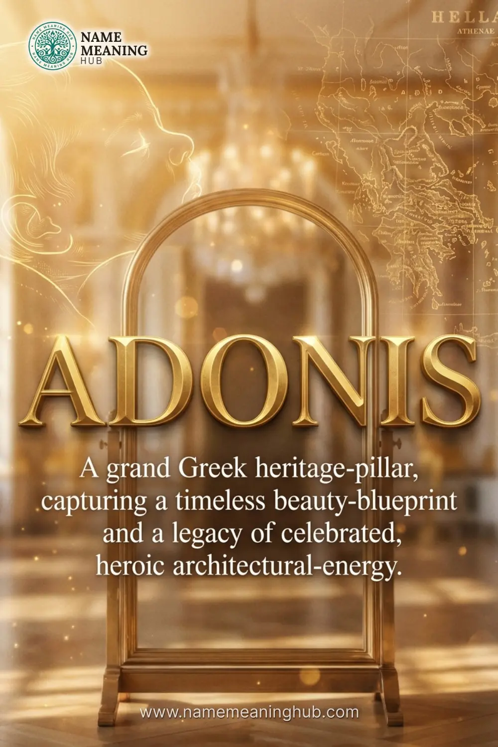 Meaning of the name Adonis: A grand Greek heritage-pillar, capturing a timeless beauty-blueprint and a legacy of celebrated, heroic architectural-energy.