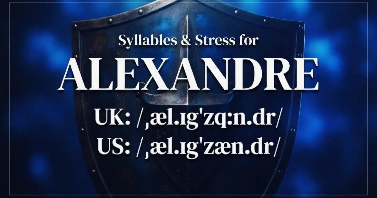 Alexandre syllables, stress, and UK and US pronunciation