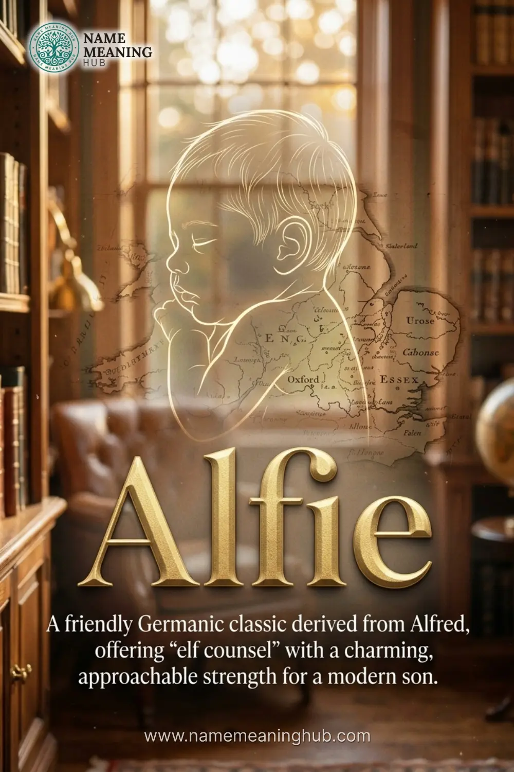 Meaning of the name Alfie: A friendly Germanic classic derived from Alfred, offering "elf counsel" with a charming, approachable strength for a modern son.