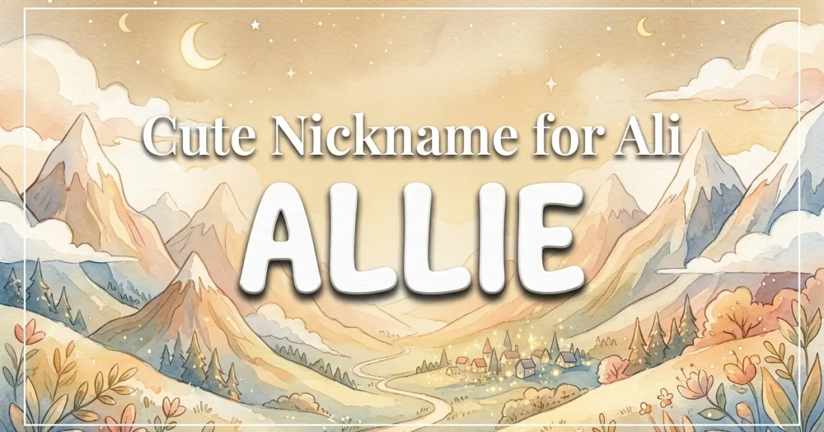 Cute nickname for Ali: Allie