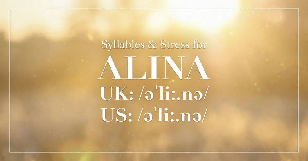 Alina syllables, stress, and UK and US pronunciation