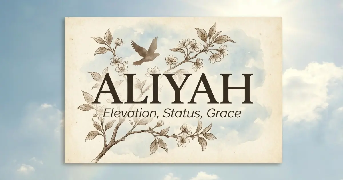 Aliyah meaning themes: elevation, status, grace