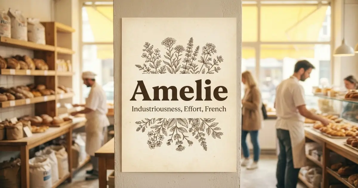 Amelie meaning themes: industriousness, effort, french