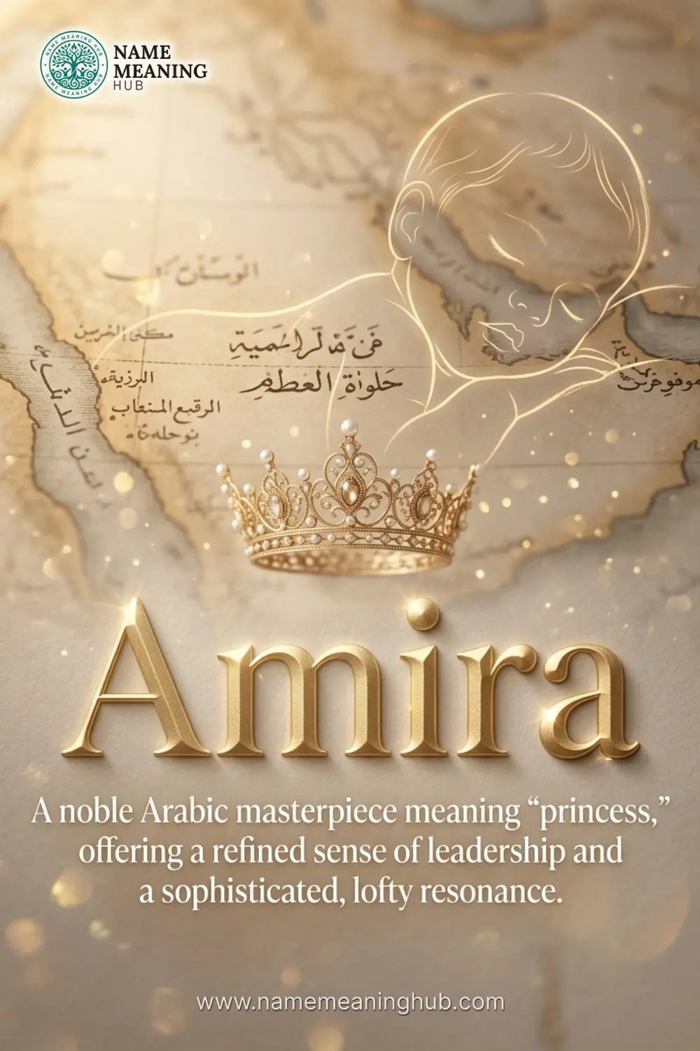 Meaning of the name Amira: A noble Arabic masterpiece meaning "princess," offering a refined sense of leadership and a sophisticated, lofty resonance.