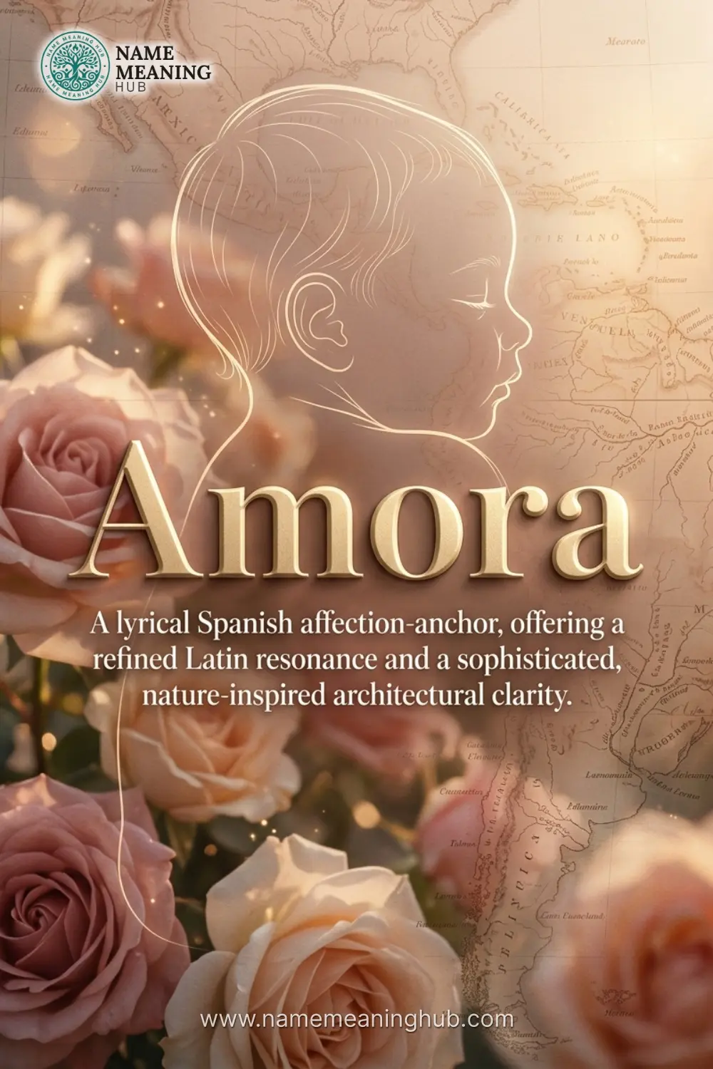 Meaning of the name Amora: A lyrical Spanish affection-anchor, offering a refined Latin resonance and a sophisticated, nature-inspired architectural clarity.