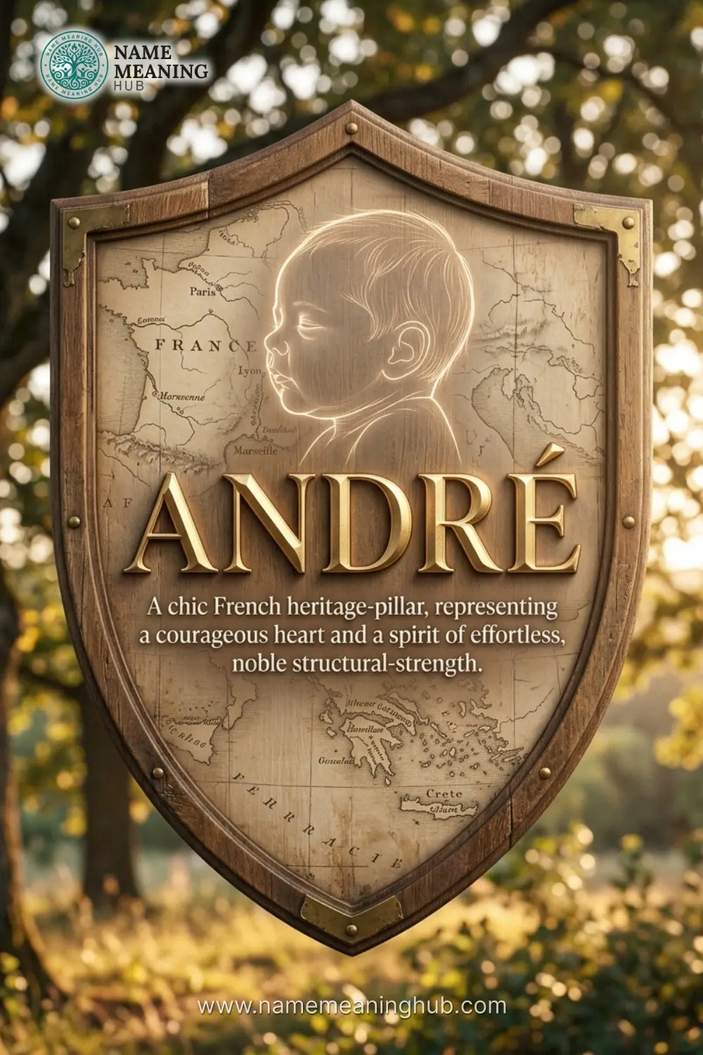 Meaning of the name Andre: A chic French heritage-pillar, representing a courageous heart and a spirit of effortless, noble structural-strength.
