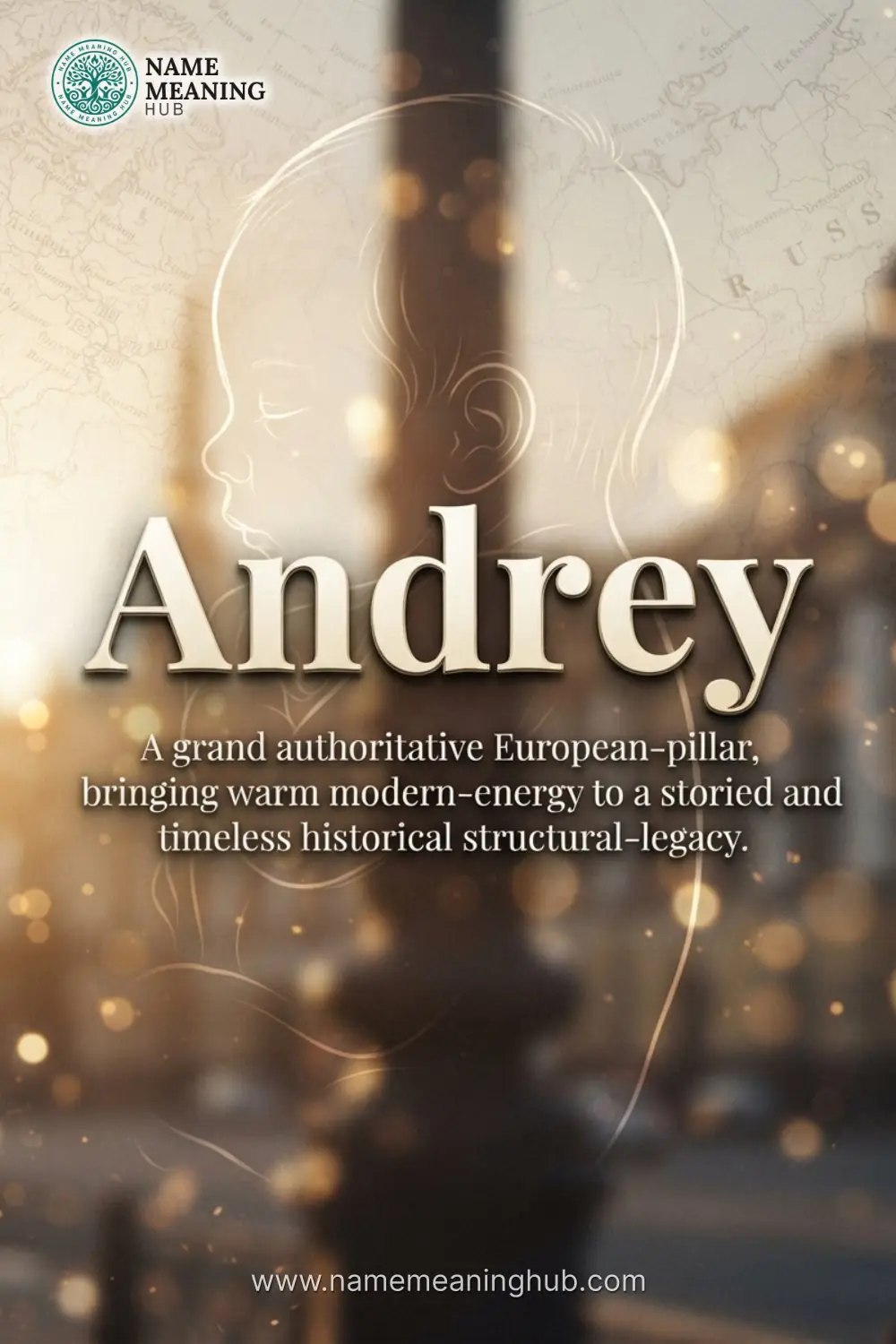 Meaning of the name Andrey: A grand authoritative European-pillar, bringing warm modern-energy to a storied and timeless historical structural-legacy.