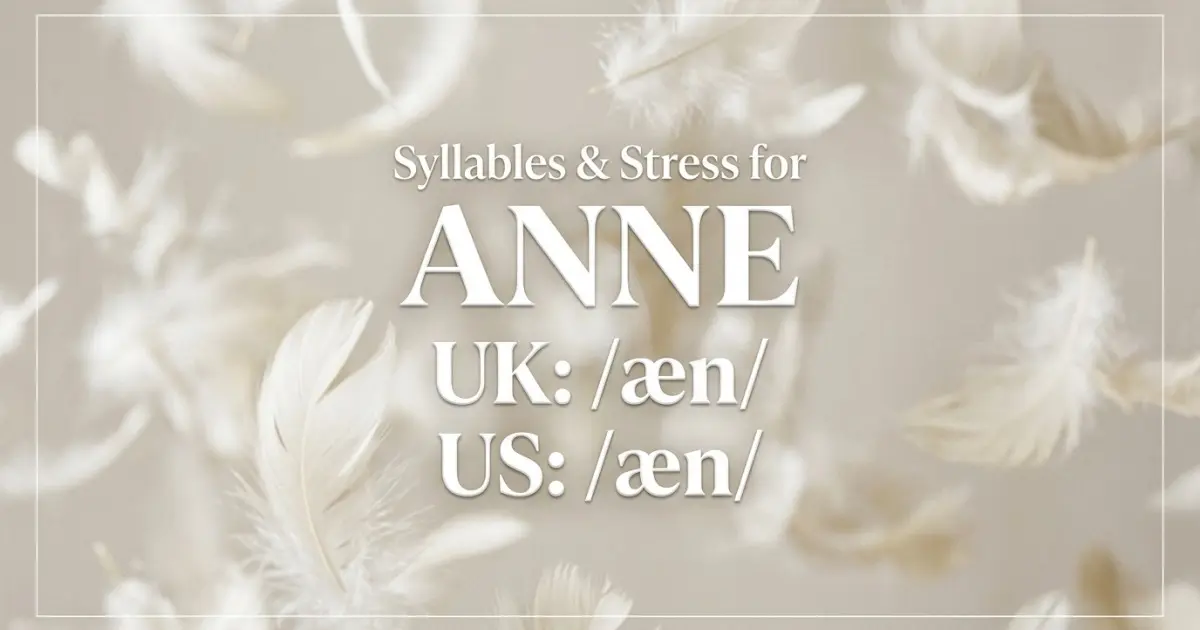 Anne syllables, stress, and UK and US pronunciation