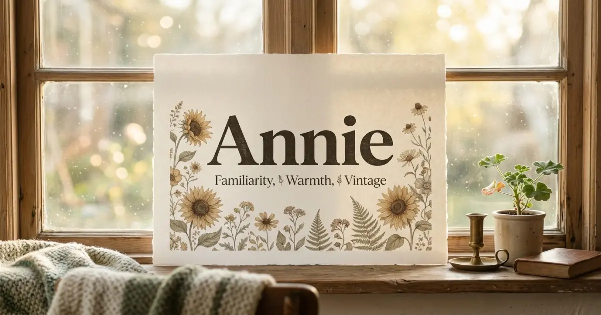 Annie meaning themes: familiarity, warmth, vintage