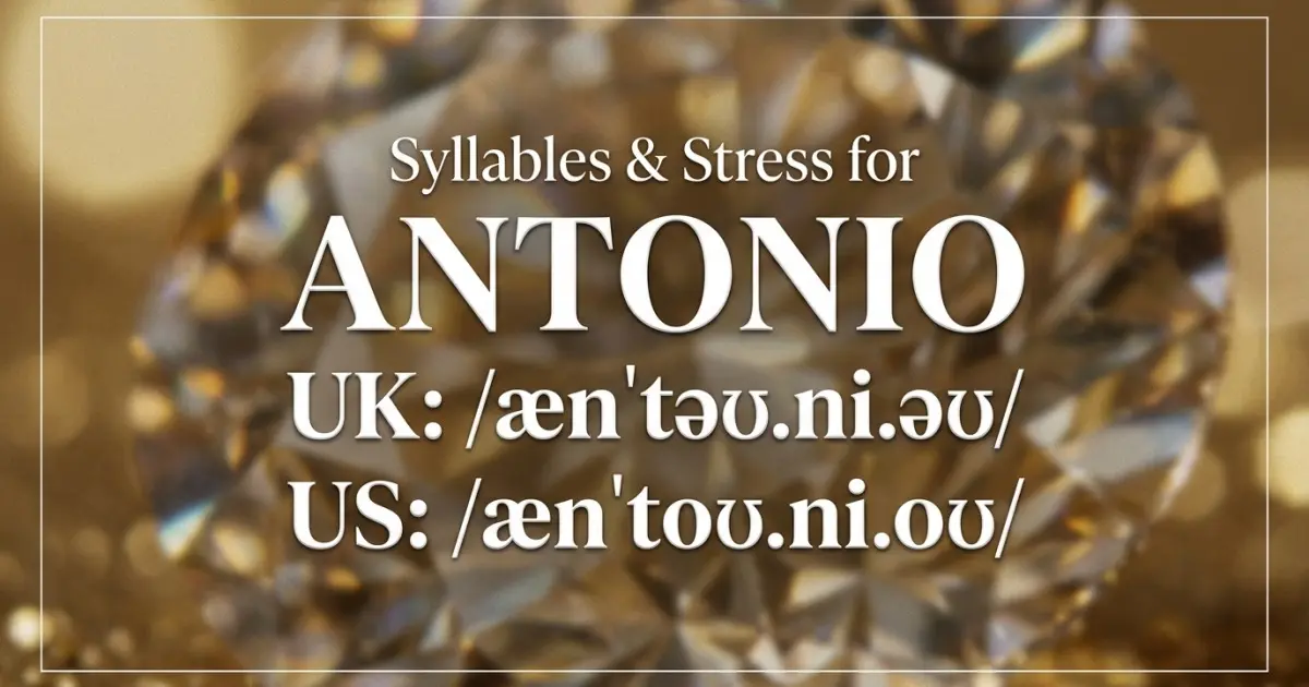 Antonio syllables, stress, and UK and US pronunciation