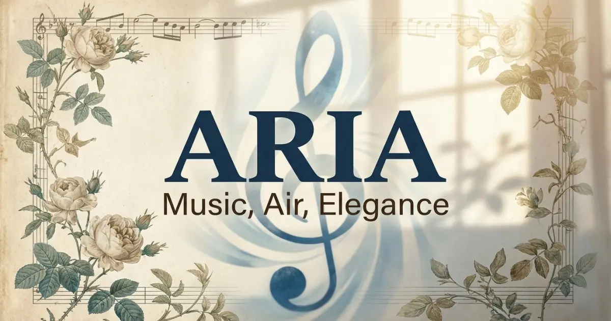 Aria meaning themes: music, air, elegance